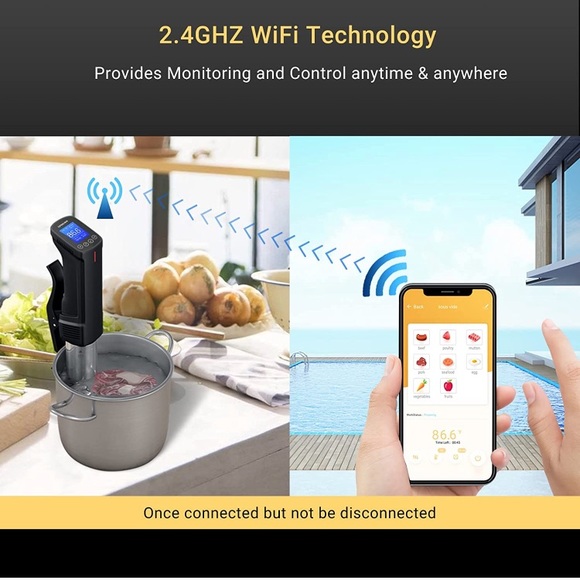 (1690) Inkbird Sous Vide Precision Cooker, 1000 Watts WIFI Sous Vide Machine New - Picture 3 of 6